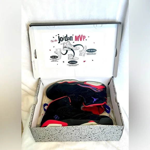 Men’s/Teen Jordan MVP, size 8.5, Black/Dark Concord Raptor - Picture 7 of 12